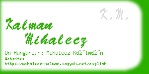 kalman mihalecz business card